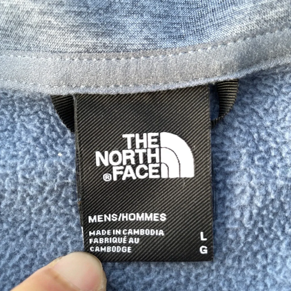 The North Face Full Zip Hoodie Mens Large Blue Casual Hiking Fleece Jacket